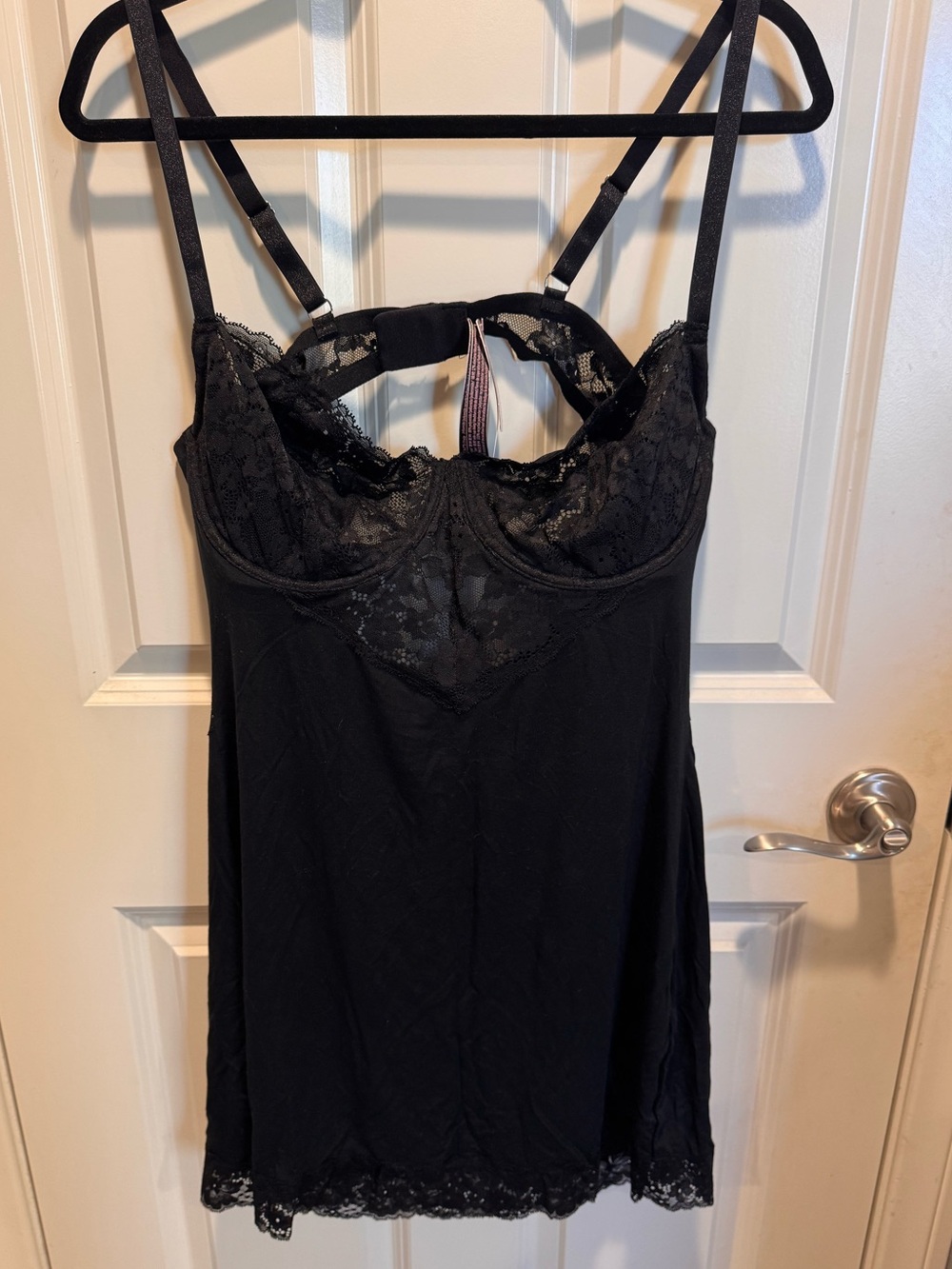 Victoria's Secret Black Lace Trim Chemise